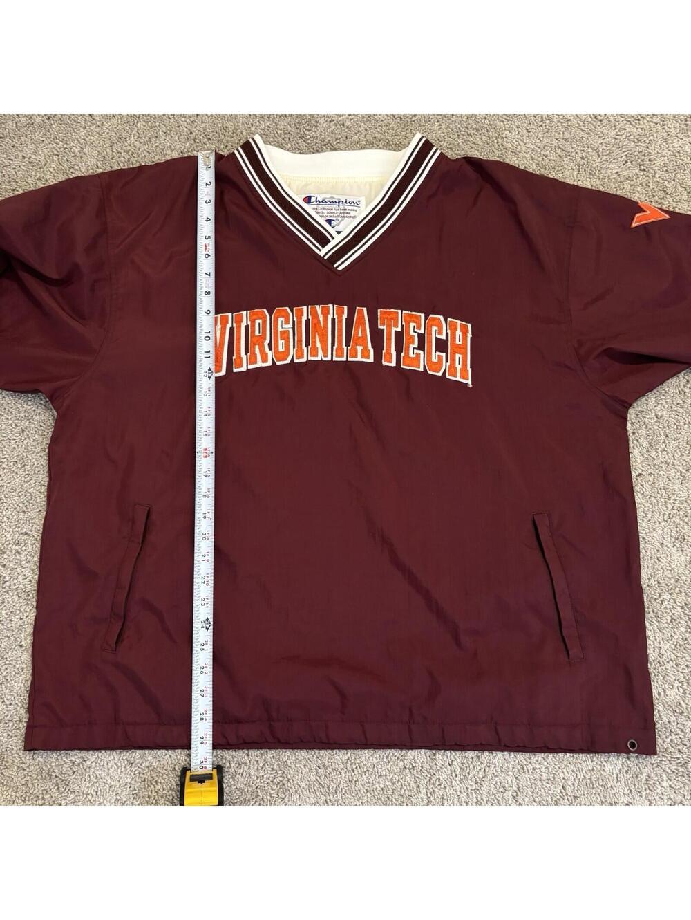 VTG 90s Virginia Tech Champion Pullover Men’s Size XL Maroon Hokies Football Szn - Picture 7 of 7
